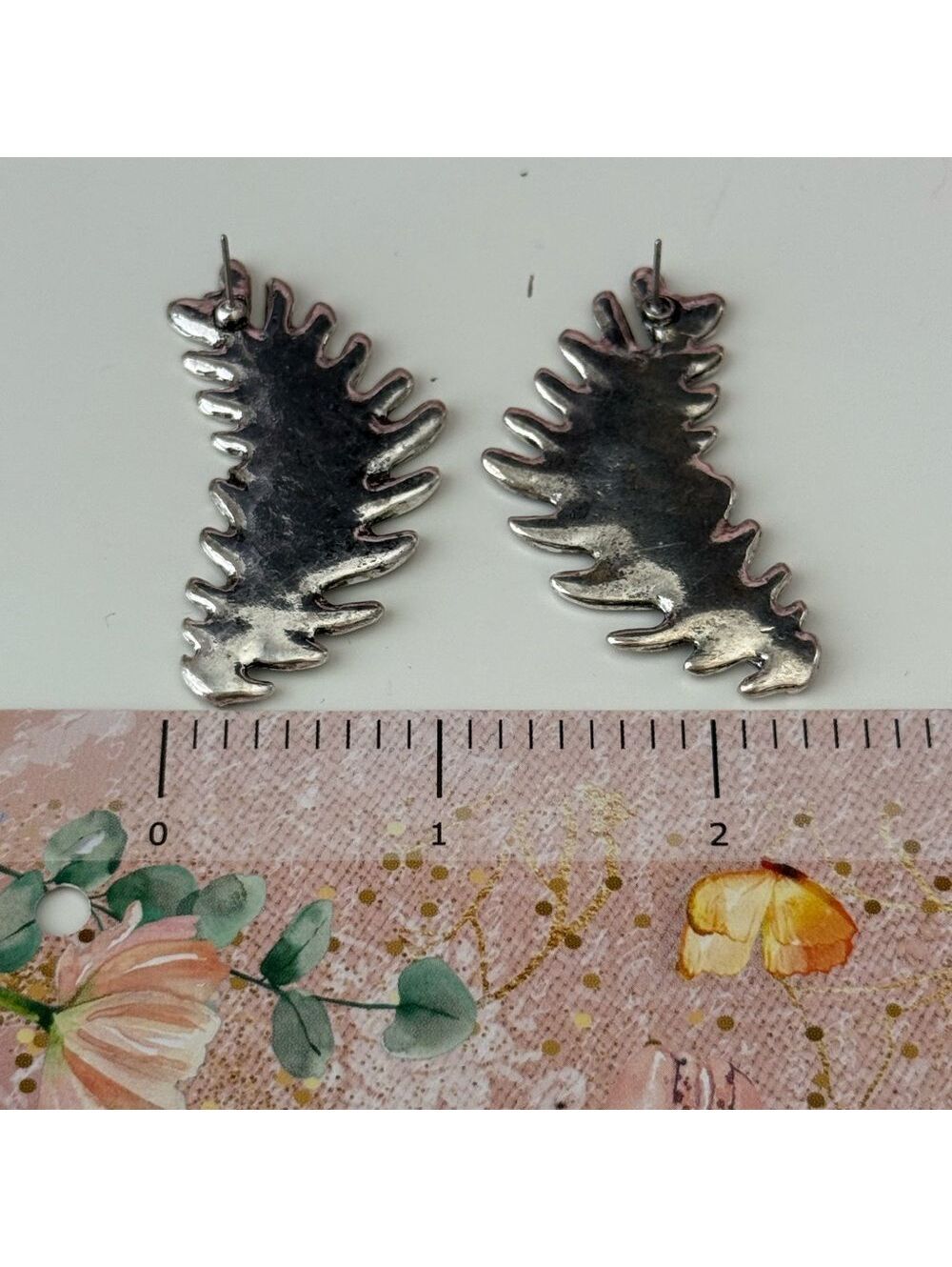 Silver Leaf Earrings - Picture 4 of 4